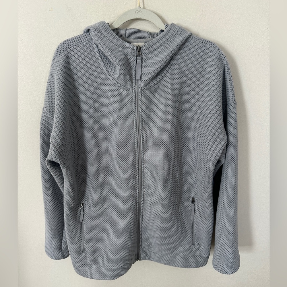 The North Face textured waffle gray full zip hoodie jacket XL